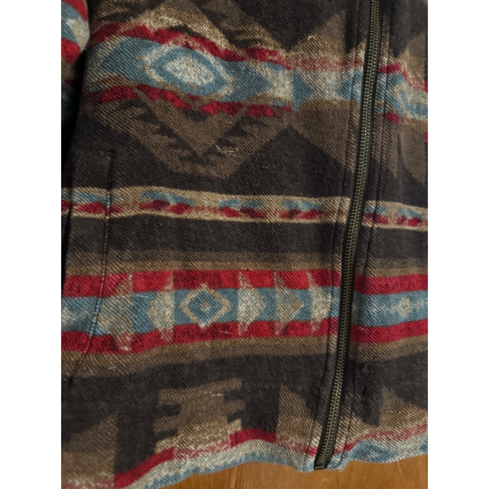 Lauren Ralph Lauren Southwestern Sherpa Collar Moto Jacket Zip Up Medium - Picture 3 of 9